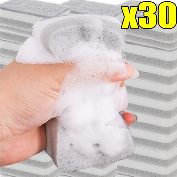 30/1PCS Double-sided Cleaning Sponges Pan Pot Dish-Washing Sponges Household Scouring Pad Kit Tools Kitchen Tableware Brushes