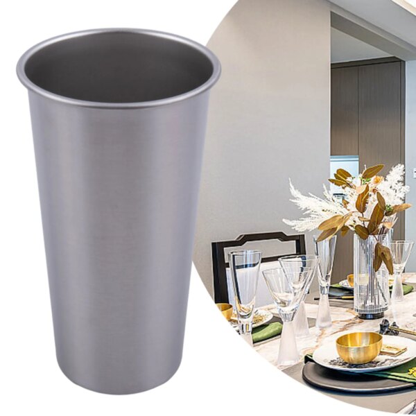 360/500/600ml Cup Stainless Steel Metal Cups Beer Milkshake Mug For Wine Portable Drinkware Mugs Set