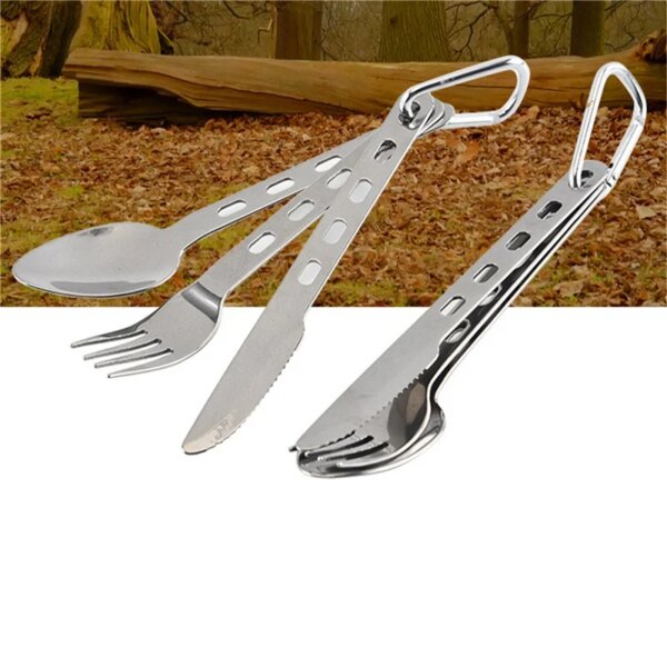 3Pcs/Set Titanium Cutlery Set Ultra Lightweight Knife Fork Spoon for Home Use Travel Camping Picnic Cutlery Set