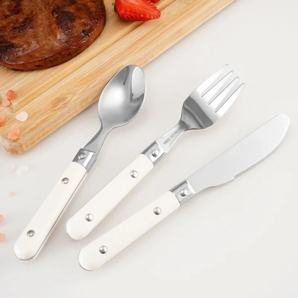 3pcs/set Portable Blockware Set for Children Cartoons Western Cutlery Set 304 Stainless Steel Knife Fork Spoon Dinner Tableware