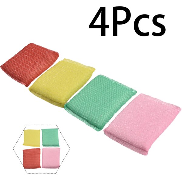 4Pcs Cleaning Cloth Double-Sided Dish Wash Sponges Non-Stick Dishwashing Cloth Sponges 10 X 8 Cm