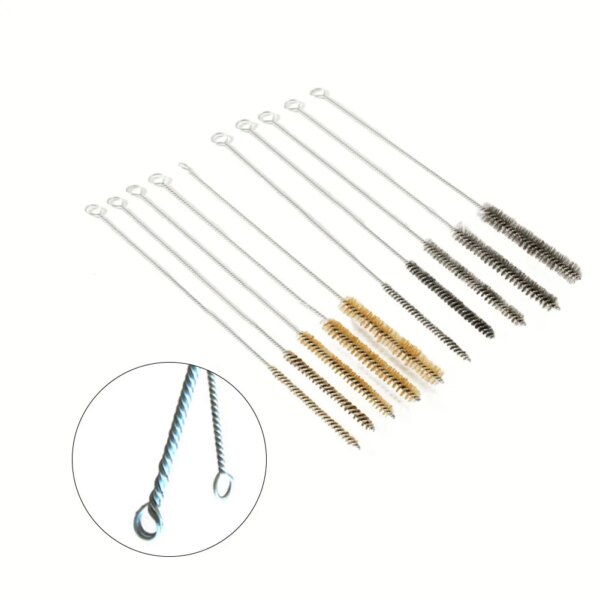 5/10pcs 6-15mm Stainless Steel Cylinder Wire Tube Cleaning Brush Thread Wire Copper Bore Brushes For Polishing Cleaning