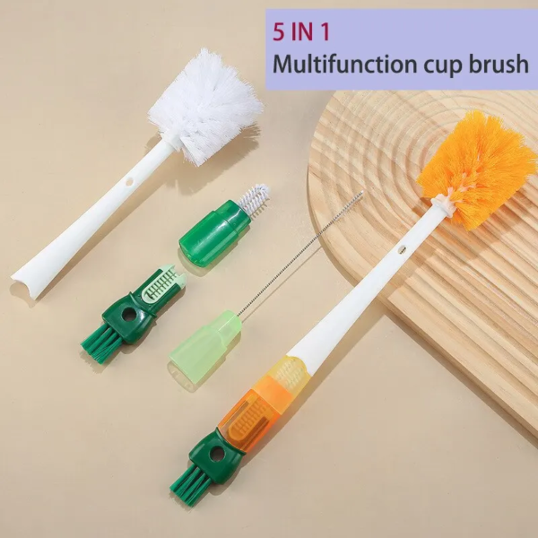 5 In 1 Cup Cleaning Brush Bottle Gap Cleaner Brush Cup Crevice Cleaning Water Bottles Clean Tool Kitchen Cleaning Accessories