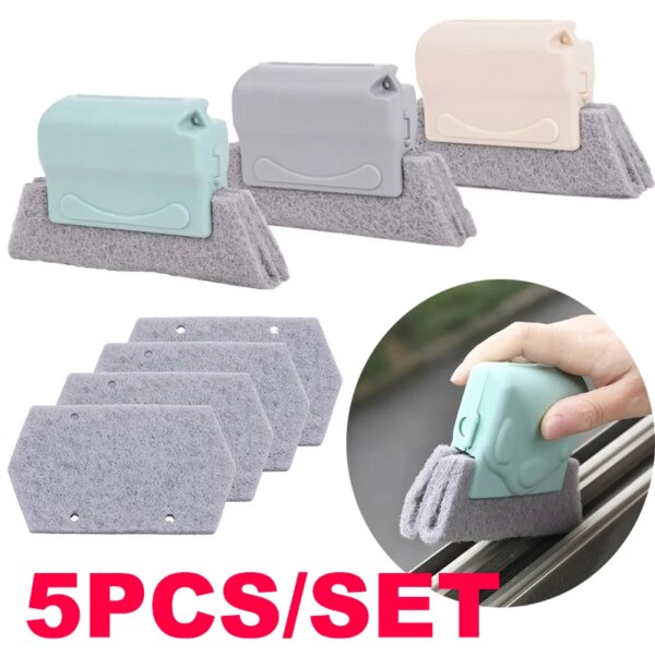 5PCS Window Groove Cleaning Cloth Kitchen Cleaning Window Cleaning Brush Windows Slot Cleaner Brush Clean Window Slot Clean Tool