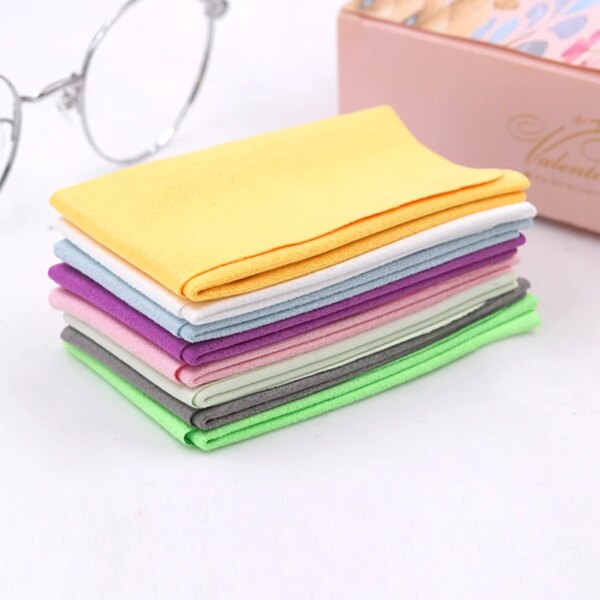 5Pcs Soft Chamois Glasses Cleaner Cloth Microfiber Cleaning Cloth For Lens Phone Screen Cleaning Wipes