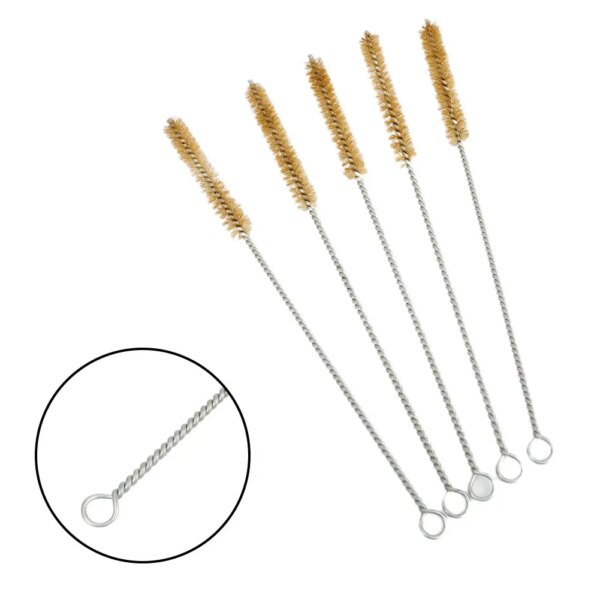 5pcs 10-30mm Stainless Steel Steel Cylinder Wire Tube Brush Cleaning Brush For Pipes Cleaning Rust Removal