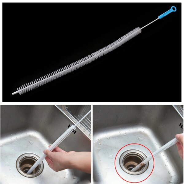 71cm Pipe Cleaner Hair Removal Bristle Brush Long Sewer Cleaning brush Pipe Dredging Tool for kitchen Bathroom Sink