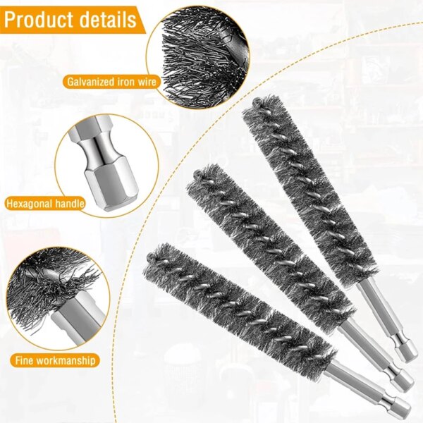 8-19mm Stainless Steel Drilling Brush Twisted Wire Stainless Steel Cleaning Brush For Electric Drill Impact Tools Cleaning