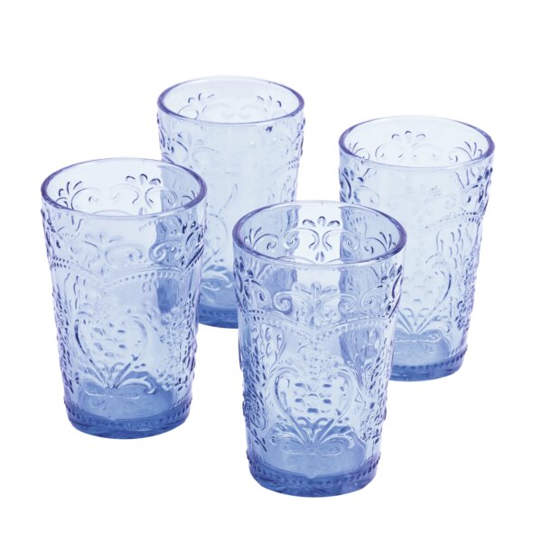 Amelia Tumbler, Blue, Set of 4