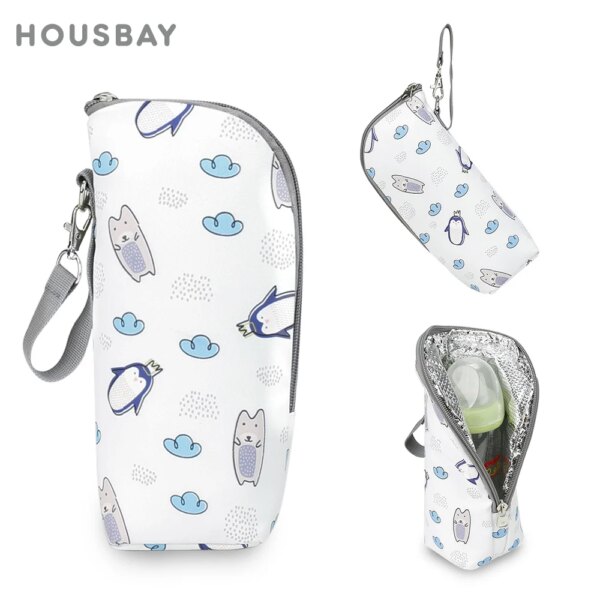 Baby Bottle Bag Bottle Warmer Baby Feeding Aluminum Mold Insulation Outing Stroller Hanging Bag For Storage Cups Drinks