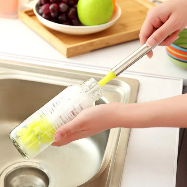 Bendable Cup Cleaning Brush Long Handle Milk Bottle Glass Cup Scrubber Cleaning Tool Water Bottles Cleaner Kitchen Accessories