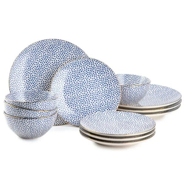 Blue Dot 12 Piece Dinnerware Set