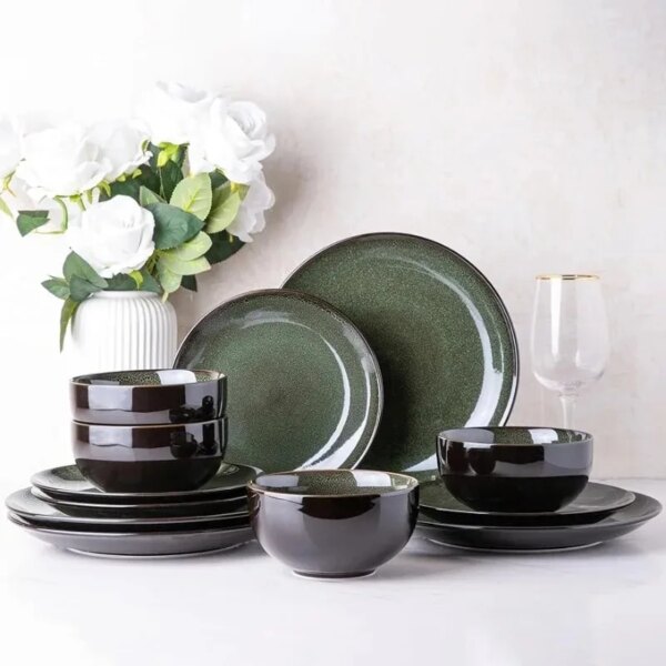 Ceramic Dinnerware Set, Handmade Ceramic, Highly Chip Resistant | Dishwasher, Microwave and Oven Safe Dinnerware Set