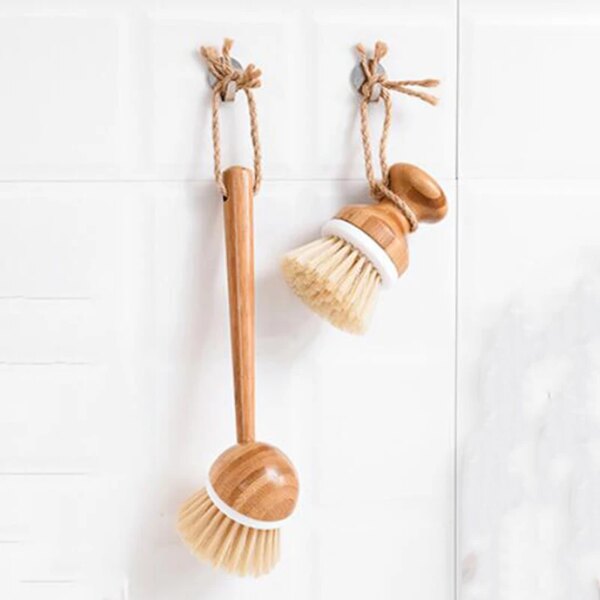 Cleaning Brush Multifunction Home Kitchen Washing Utensils Wooden Long Handle Pan Pot  Dish Bowl Washing Brush Cleaning Tools