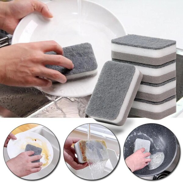 Cleaning Sponge Block  Degrease  Different Materials Are Used On Both Sides The New Double-sided Cleaning Wipe Wash Tool Mat