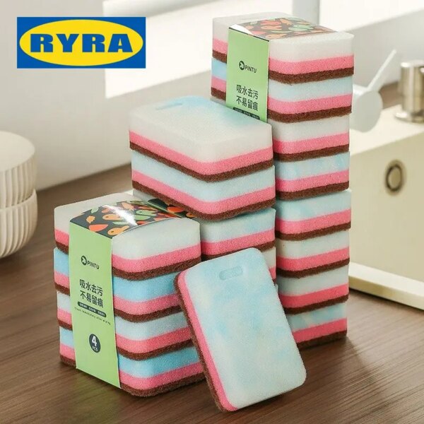 Decontamination Sponge Convenient Powerful Cleaning Decontamination Double-sided Sponge Health Kitchen Essentials Sponge Block