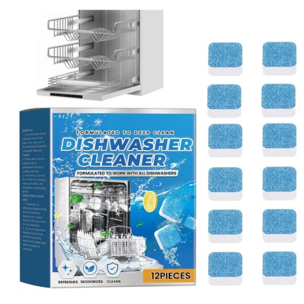 Dishwasher Cleaner Tablets Effervescent Tablets Cleaner Laundry Deep Cleaning Dishwasher Cleaner Strong Oil Stain Removal