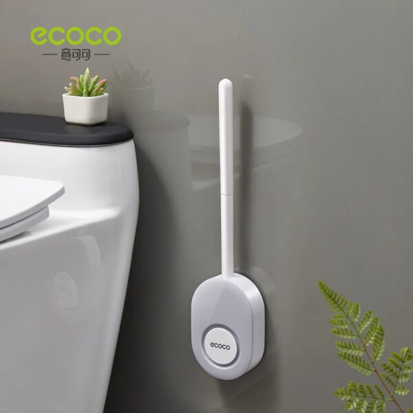 ECOCO Toilet Brush Bathroom Cleaning Brush with Crevice Silicone Wall Mounted Hanging Clean Product for Home Bathroom Accessory