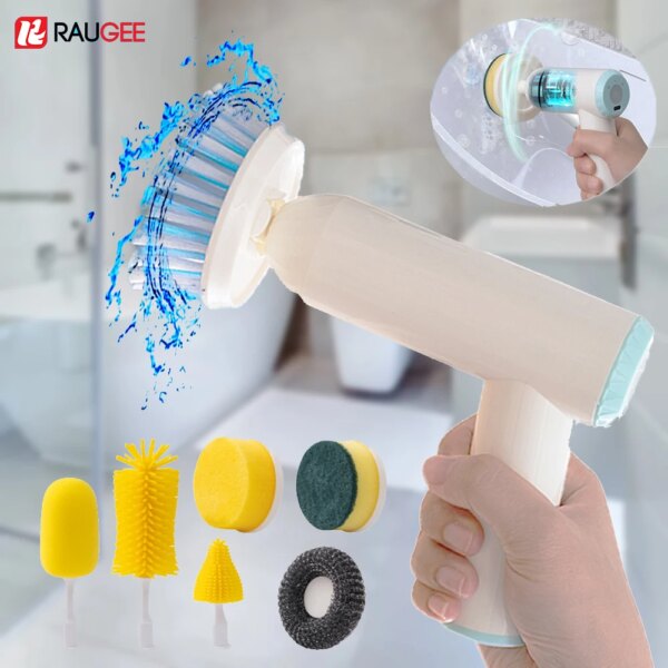 Electric Cleaning Brush 7 in 1 Kitchen Appliances Bathtub Brush  Rechargeable Wireless Electric Rotay Household Cleaning Brush