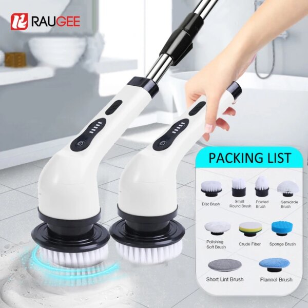 Electric Cleaning Brush Window Bathroom Kitchen Toilet Cleaning Brush Multifunctional 9 in 1 Household Rotating Cleaning Brush