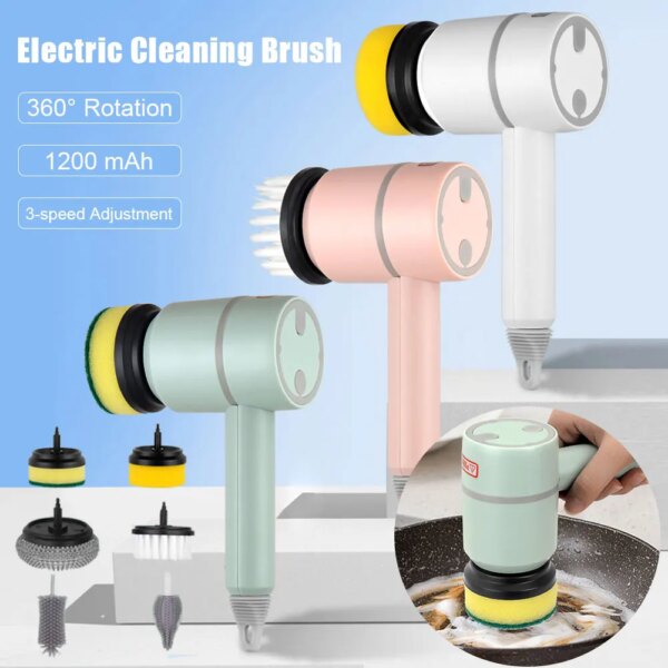 Electric Dishwashing Brush Cleaning Brush USB Rechargeable Automatic Wireless Home And Kitchen Bathtub Tile Cleaning Brushes