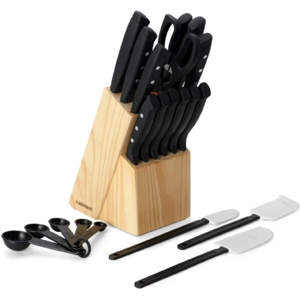 Farberware 22-piece Never Needs Sharpening Knife Block Set