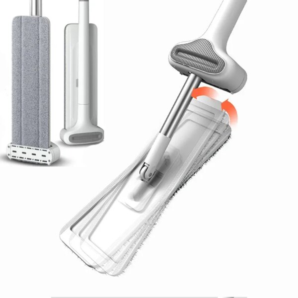 Hands Free Washing Lazy Mops 360° Rotation Squeeze Mop with Replaced Pad Magic Flat House Floor Cleaning Household Cleaning Mop