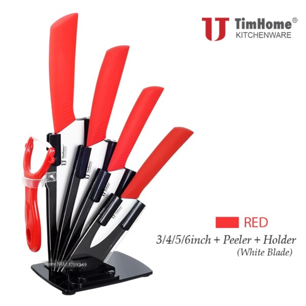 High Quality Timhome Ceramic Knife Set Kitchen Chefs Knives 6\