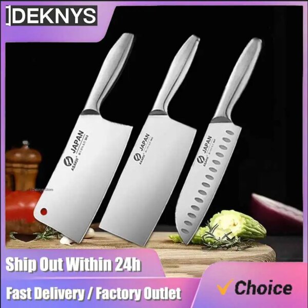 Japanese Kitchen Chef Knife Meat Fish Slicing Vegetable Cutter Stainless Steel Cleaver Knife Butcher Chopping Kitchen Knives Set