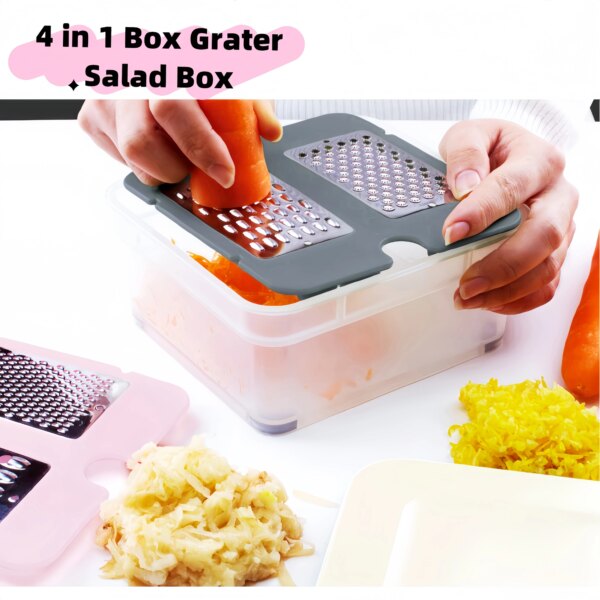 Kitchen Grater 4 in 1 Salad Box Grater Multifunctional Kitchen Grater Tool Set