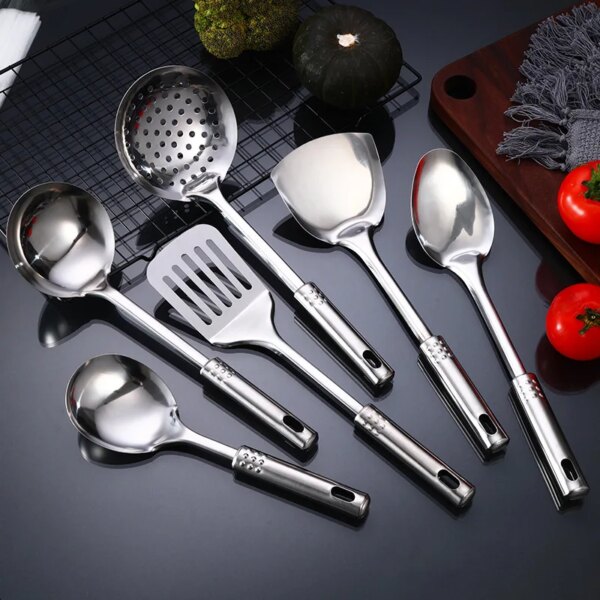 Kitchen Stainless Steel Korean Style Kitchenware Pots Set Cooking Tableware Food Rice Soup Spoon Colander Spatula Accessories