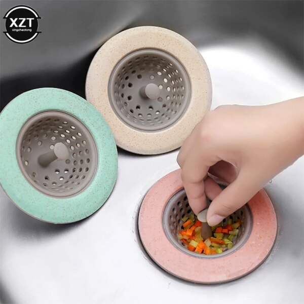 Kitchen Tools Sink Strainer Waste Plug Sink Filter Portable Silicone  Waste Collector Sink Strainer Kitchen Bathroom Accessories