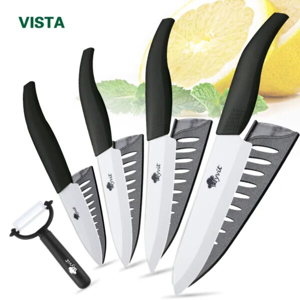 Knives set Ceramic Knife set 3 4 5 6 inch Zirconia Ceramic Black and white Blade Cooking Paring Fruit Chef Knives