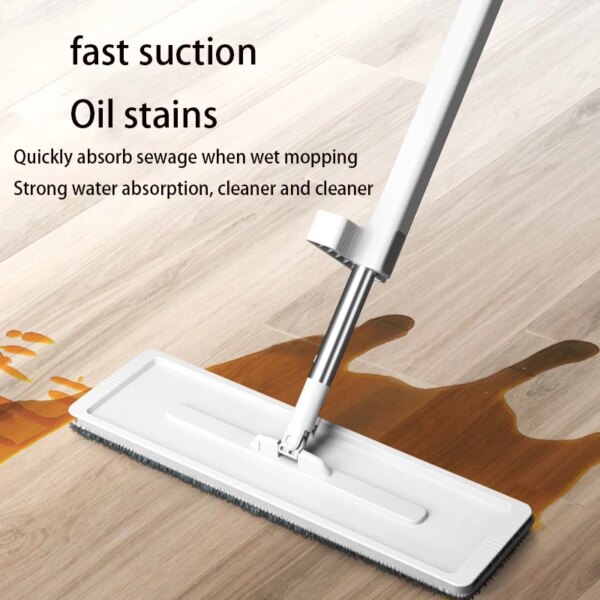 Microfiber Flat Floor Mop Set Professional Magic Floor Cleaning Mop Hands Free Squeeze Flat Mops Household Floor Cleaning Tools