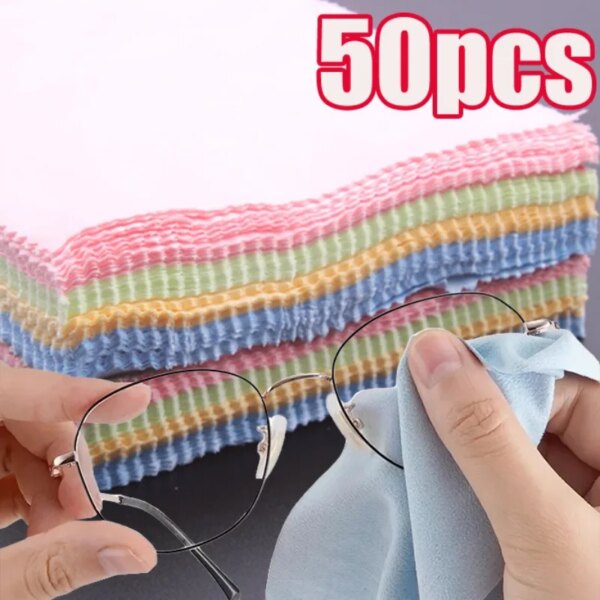 Microfiber Glasses Cleaning Cloth Random Color High Quality Square Glasses Cloth Daily Soft Phone Screen Cleaning Wipe Wholesale