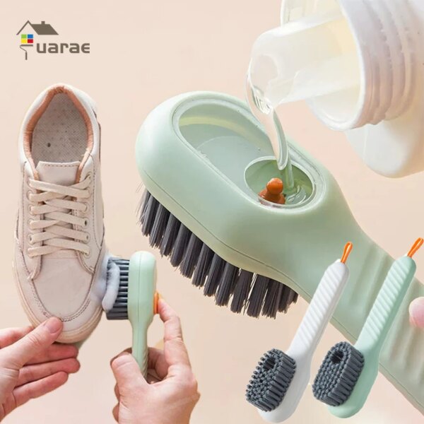 Multifunctional Liquid Shoe Cleaning Brush with Soap Dispenser Shoe Laundry Brush Scrub Brushes Soft Bristle Shoes Cleaner Brush