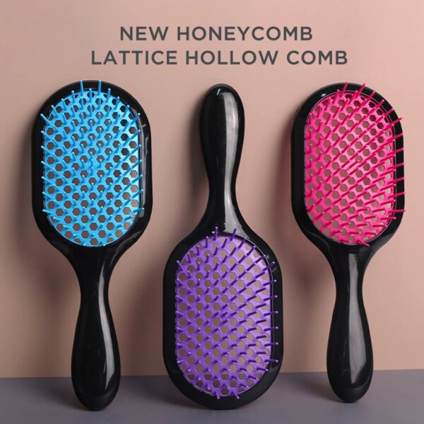 New Mesh Comb Hollow Scalp Massage Tangle-free Hair Brush Wet And Dry Fluffy Styling Haircomb Home Barber Hairdressing Tool