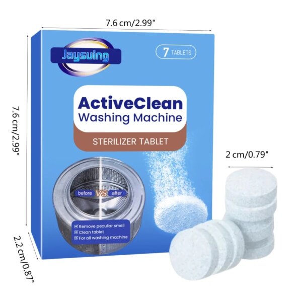 (Pack of 7) Washing Machine Cleaning Tablets Powerful Cleansing Washing Machine Cleaner for Prolonged Machine Durability