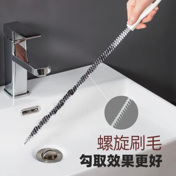 Pipe Dredging Brush Bathroom Hair Sewer Sink Cleaning Brush Drain Cleaner Flexible Cleaner Clog Plug Hole Remover Tool