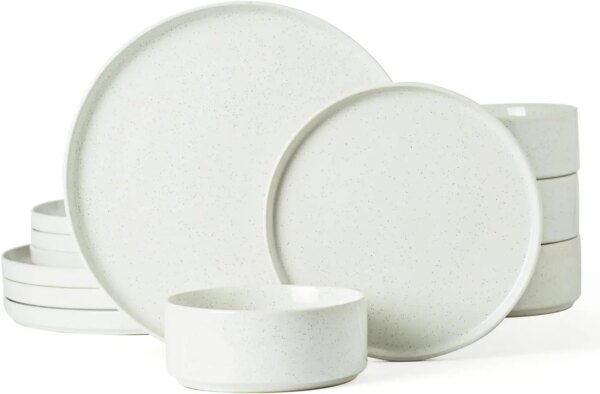 Plates and Bowls Set, 12 Pieces Dinnerware Sets, Dishes Set for 4