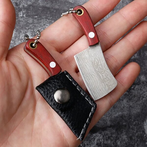 Portable Kitchen Knife Keychain with Case Mini Pocket Knife Keyring Small Stainless Steel Knife Key Chain Outdoor Camping Tools