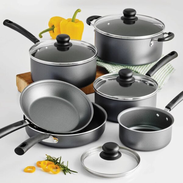 Primaware Non-stick Cookware Set, 10 Piece Kitchen Utensils Pots, Pans and Utensils