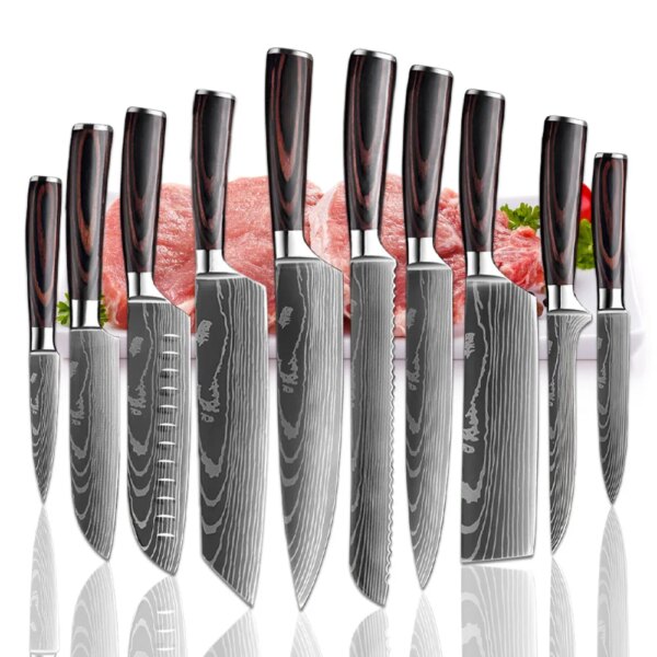 Professional Kitchen Knives Slicing Bread Fruit Fish Butcher Boning Knife Chef Cleaver Meat Utility Japanese Knife Wood Handle