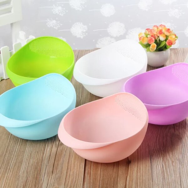 Rice Washing Filter Strainer Basket Colander Sieve Fruit Vegetable Bowl Drainer Cleaning Tools Home Kitchen Kit kitchen tools