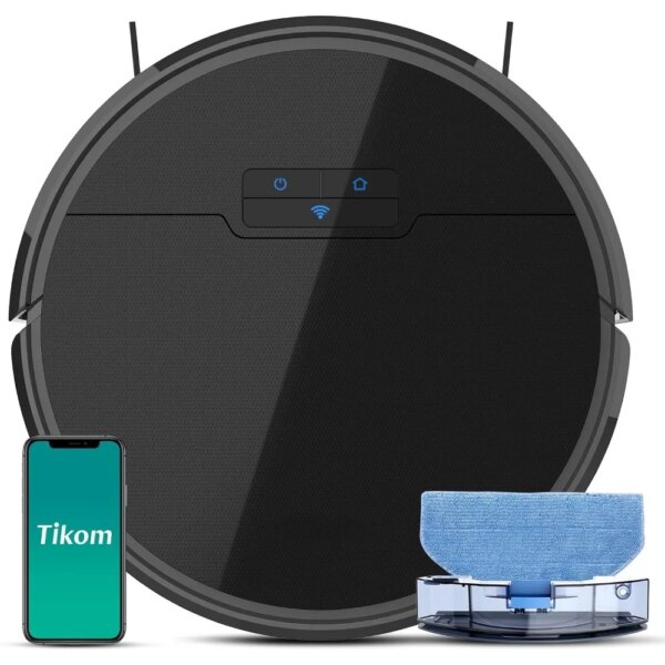 Robot Vacuum Cleaner and Mop, G8000 Robot Vacuum Cleaner, 2700Pa Powerful Suction, Self-Charging, Black Vacuum Cleaner