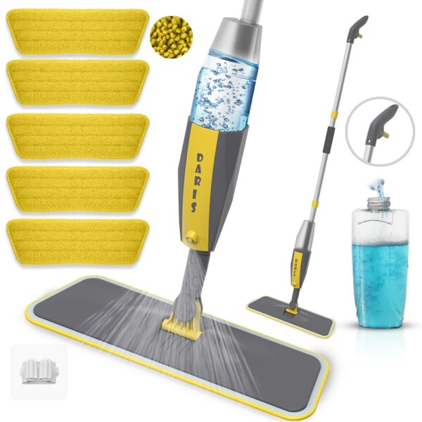 SDARISB 360° Rotating Spray Microfiber Mop For Floor Cleaning Magic Multifunction Floor Cleaning Brooms Mop With Reusable Pads