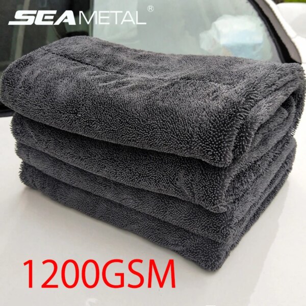 SEAMETAL 1200GSM Car Wash Microfiber Towel Car Cleaning Drying Auto Washing Cloth Micro Fiber Rags for Car Detailing Accessories