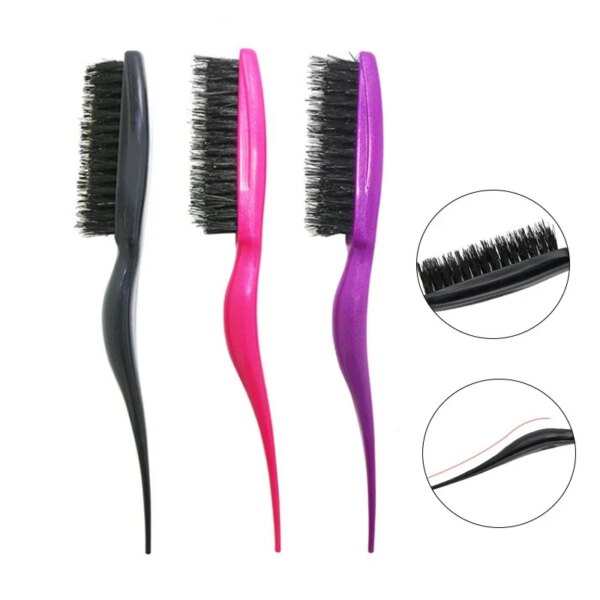 Salon Black Hair Brushes Comb Slim Line Teasing Combing Brush Styling Tools DIY Kit Professional Plastic Hairdressing Combs