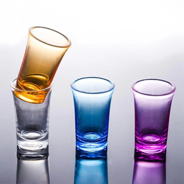 Set Plastic Shot Glass Bold Club Tumbler Liquor Wedding Wine Glasses Cocktail Pint Vodka Cup 6 6x4 3x3 1cm