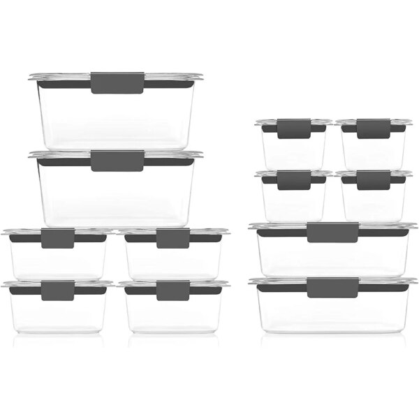 Set of 12, BPA Free Food Storage Containers with Lids, Airtight, for Lunch, Meal Prep, and Leftovers